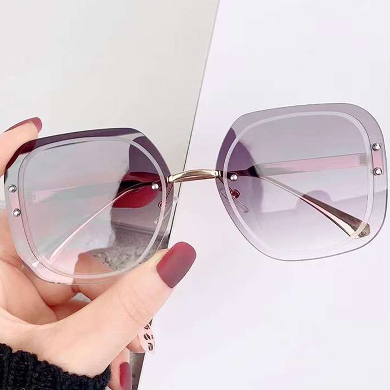 (YUZHU) Kính Râm Oversized Không Gọng Chống Tia UV Thời Trang Mùa Hè