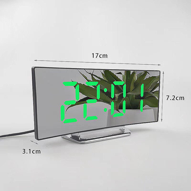 Đồng hồ Điện Tử LED 3D 7 Inch  Để Bàn, Đồng Hồ Báo Thức Làm Qùa Tặng, Tính Năng NIGHT và SNOOZE Cao Cấp Màn Hình Cong HD