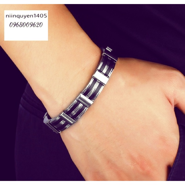 Lắc tay nam inox M04 không đen không gỉ