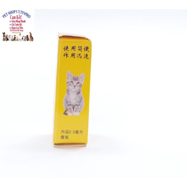 Lọ nhỏ gáy Phòng và diệt ve rận cho Chó Mèo thú cưng Lọ 2.5ml - Pet shop Uytinpro