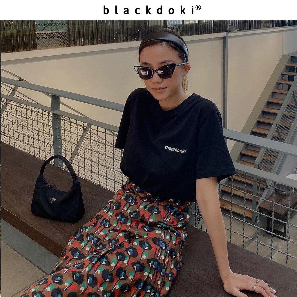 Áo thun nữ BLACKDOKI-HELVA NÉUE FW19 , áo phông basic dáng rộng tay lỡ chất cotton dày dặn M92