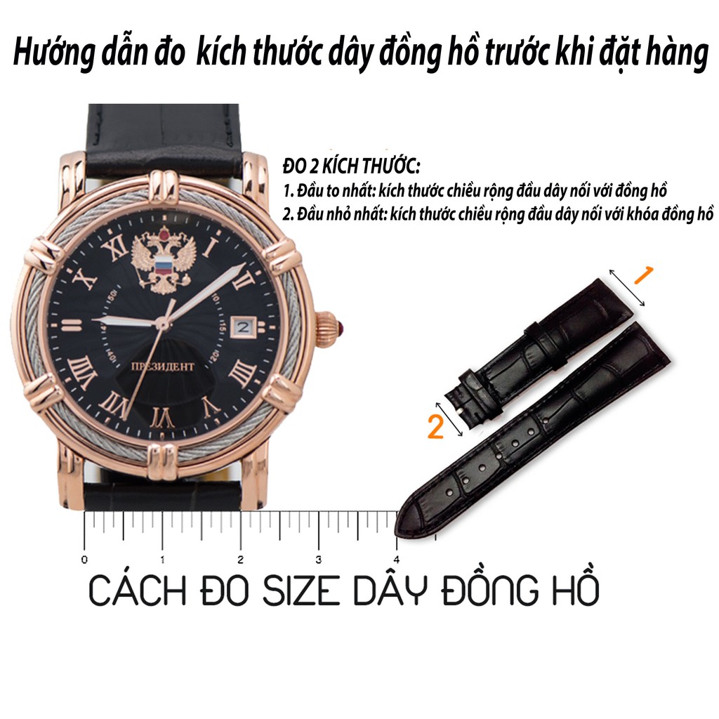 Dây da đồng hồ Bell&Ross cao cấp. Dây da cá sấu thật tặng khóa, 2 chốt và bảo hành 6 tháng. Bền - Đẹp - Sang trọng