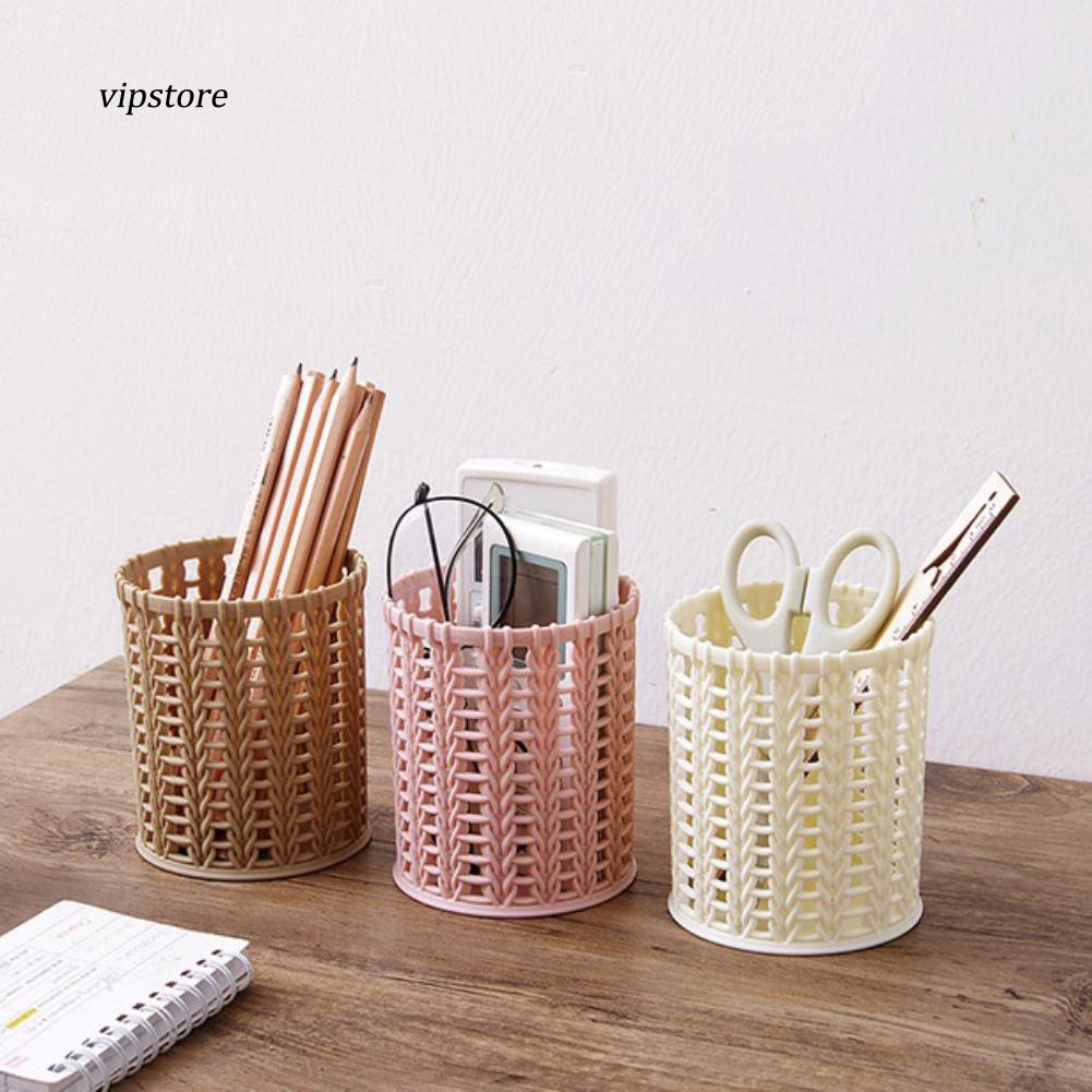 Hộp đựng bút để bàn hình tròn đa năng tiện lợi -Q8