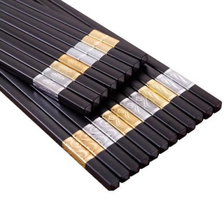 Bộ 10 Đôi Đũa Khảm Vàng Phong Cách Nhật Bản 2248