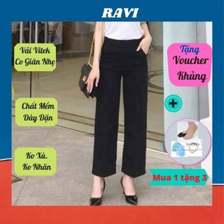 Quần Suông Ống Rộng Cạp Cao💖𝑭𝑹𝑬𝑬𝑺𝑯𝑰𝑷💖Quần Culottes Có Khóa Kéo Siêu Xinh Mặc Chân Dài Như Siêu Mẫu