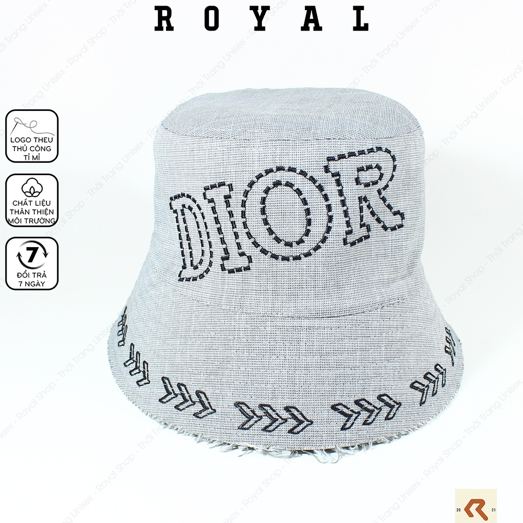 Mũ Bucket Nón Bucket Tai Bèo Vành Cụp Nam Nữ Dior Vải Kaki Cotton 2 lớp Unisex - Royal Caps