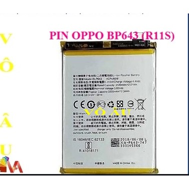 Pin xịn Oppo R11s (BLP-643) Zin Máy - Bảo hành đổi mới / Giá Rẻ