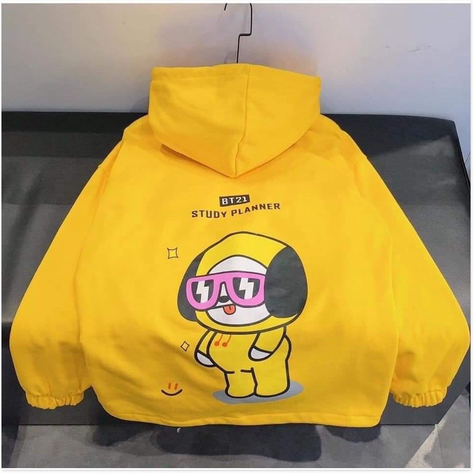 Áo khoác hoodie nữ thun nỉ form rộng có dây kéo BT21 | BigBuy360 - bigbuy360.vn