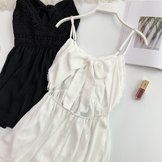 Jumpsuit 2 dây phối ren