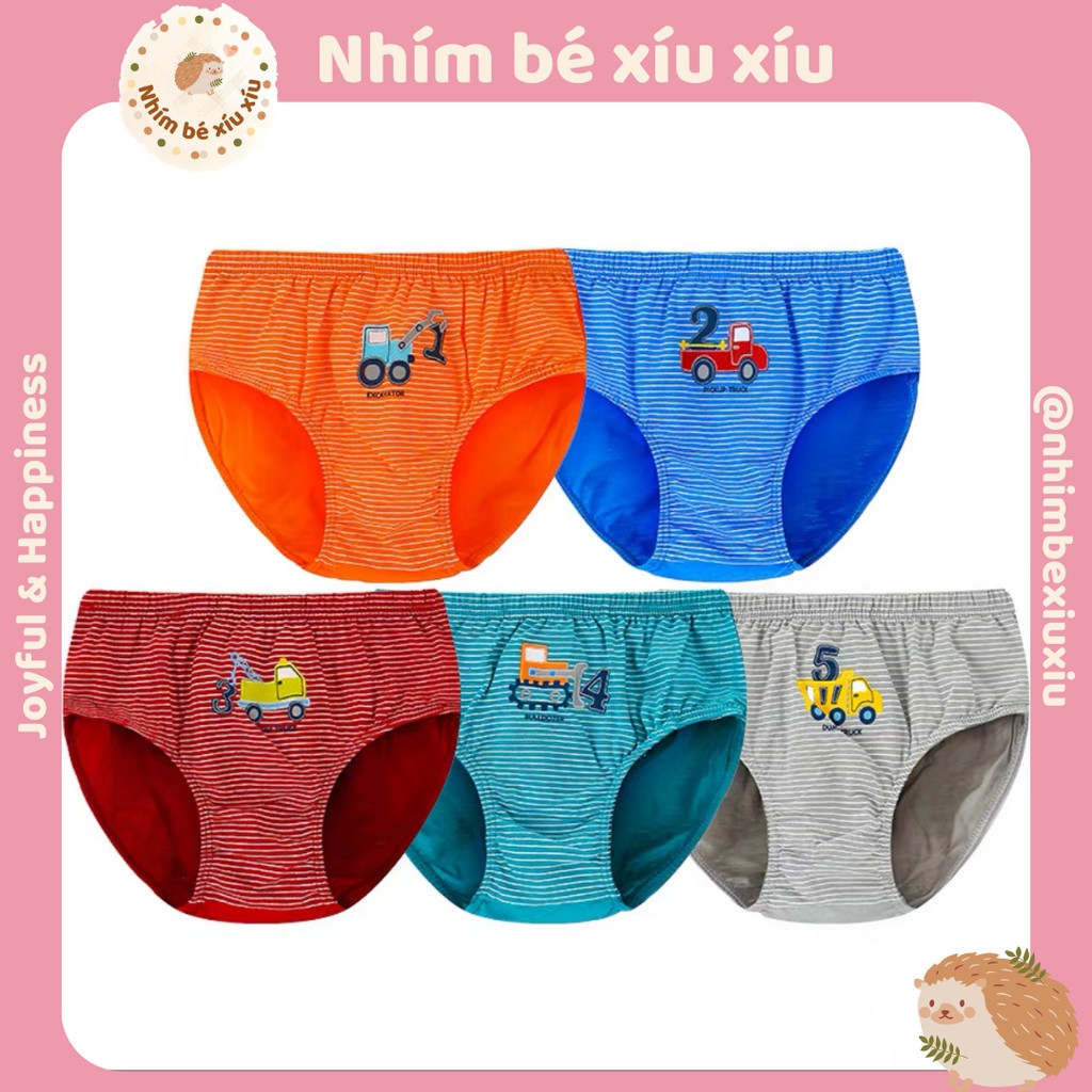 Quần sịp bé trai chất cotton  hình khủng long siêu nhân ô tô VT89