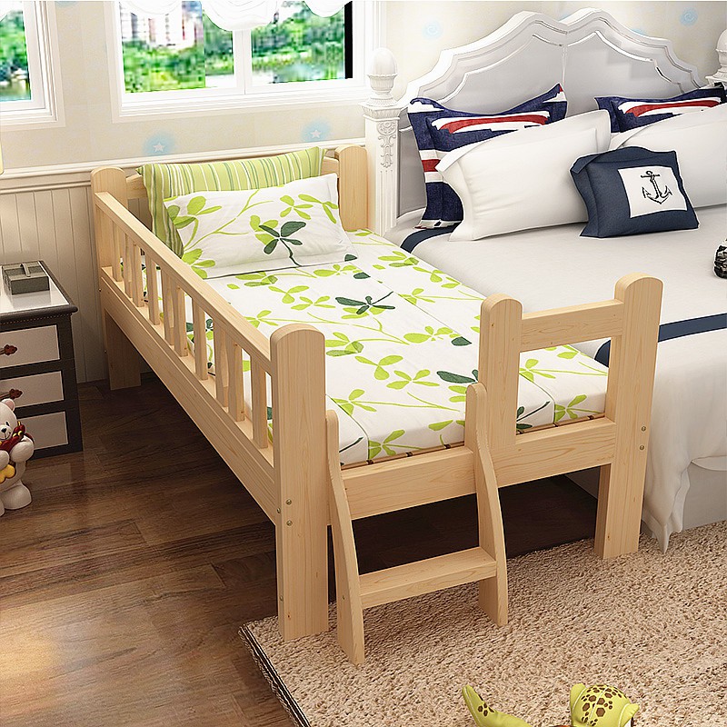 Cũi gỗ thông cao cấp cho bé từ 6 tháng tuổi , Nôi giường ghép sát bố mẹ tuỳ chỉnh cao thấp giá tốt