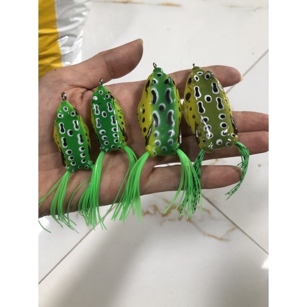 Mồi Nhái Câu Lure Nhái Hơi, có đuôi chuyên câu cá lóc cá quả