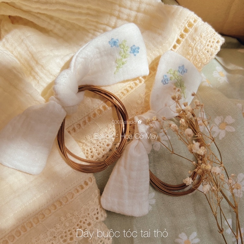 Tai Thỏ - Dây buộc tóc vải - dây buộc tóc vải tai thỏ - 0303 studio