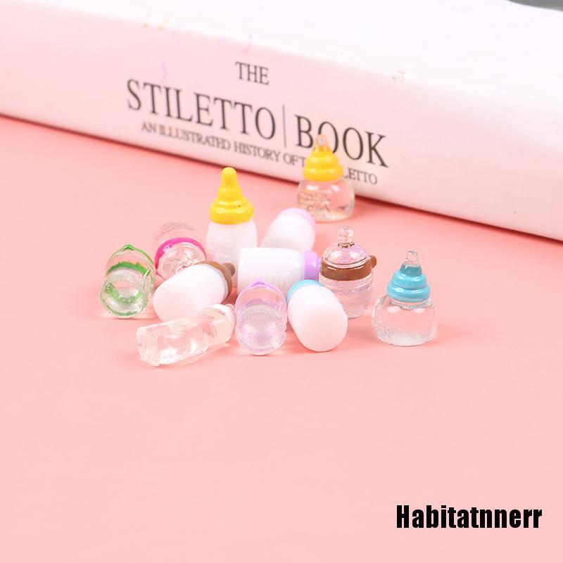 Set 5 Bình Sữa Mini Bằng Nhựa Resin Trang Trí Nhà Búp Bê Diy