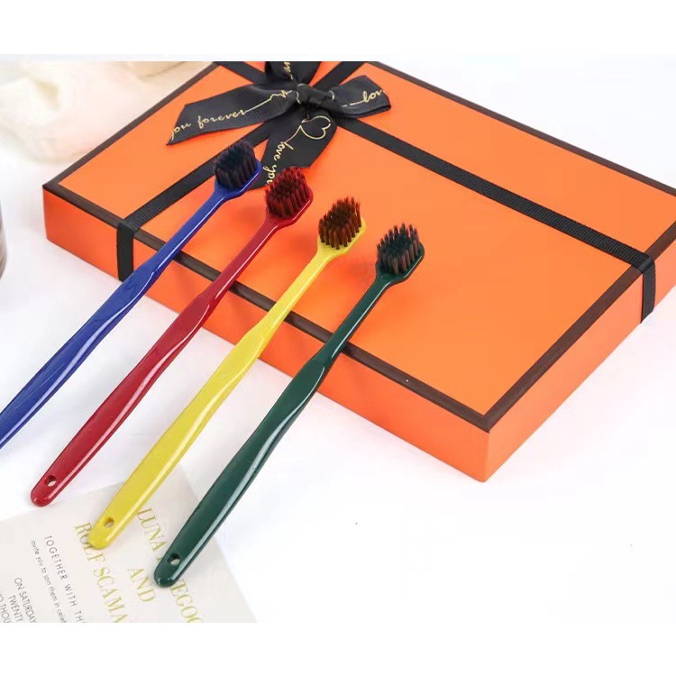 Bộ 2 Bàn Chải Đánh Răng Sợi Than Tre Mềm Mại Màu Macaron Kiểu Nhật Bản Cho Cặp Đôi