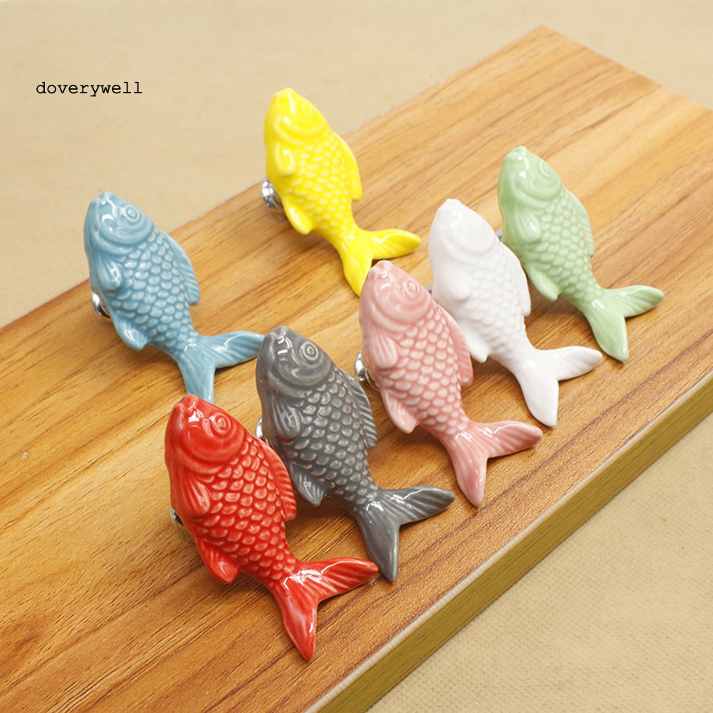 Tay Nắm Cửa Tủ Hình Cá Bằng Gốm