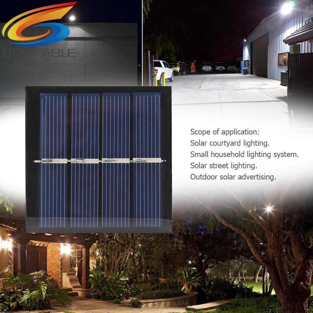 Tấm Năng Lượng Mặt Trời 0.45W 2V Với Dây 10cm Dùng Để Sạc Pin Điện Thoại