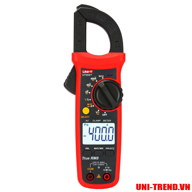 UT202+ Ampe kìm điện tử Uni-Trend có đo nhiệt độ 400A   (Ver 2019)