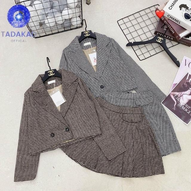 Set Áo Vest Nữ Kèm Chân Váy Xếp Ly Thiết Kế Trẻ Trung, Họa Tiết Kẻ Sọc, Caro, Phong Cách Hàn Quốc Hot 2021–TADAKAD SHOP | BigBuy360 - bigbuy360.vn