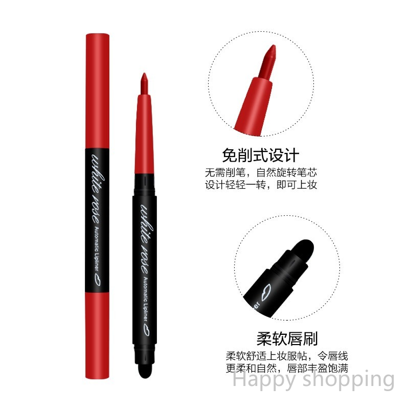 (Hàng Mới Về) Set 6 Chì Kẻ Viền Môi Dưỡng Ẩm Lâu Trôi Kèm Cọ Tiện Dụng | BigBuy360 - bigbuy360.vn