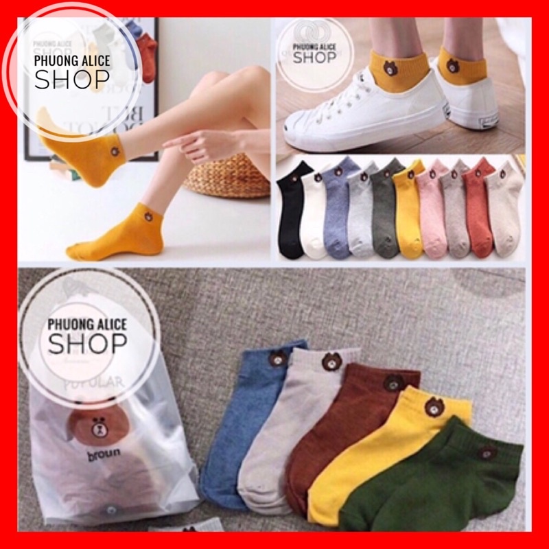 ❌FREE SHIP❌Combo đôi tất gấu cổ ngắn hoạ tiết dễ thương có video thật.