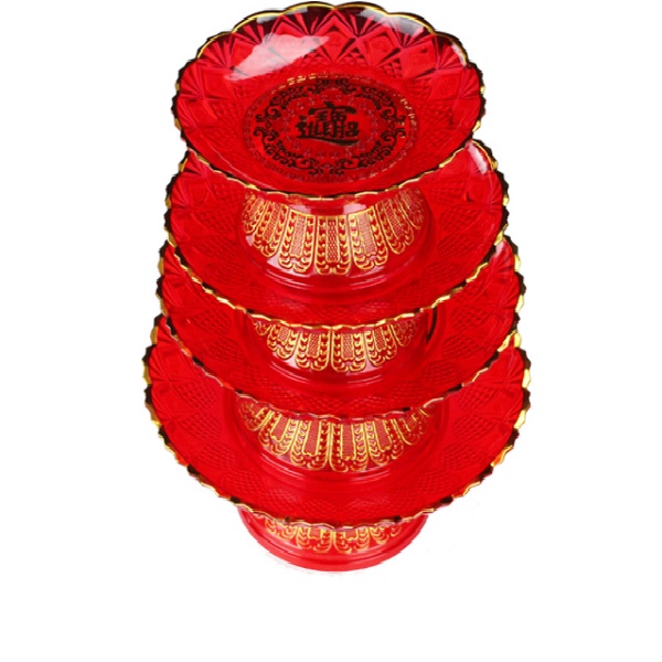 Dĩa trái cây,Dĩa bàn thờ Mica màu Pha lê-nhiều kích cỡ
