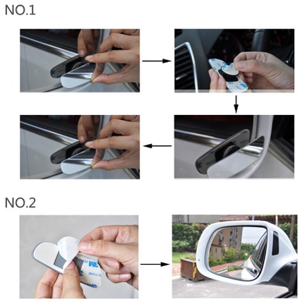 Bộ Gương cầu lồi gắn kính chiếu hậu có góc nhìn rộng Set kiếng chống xóa điểm mù dành cho xe hơi ô tô