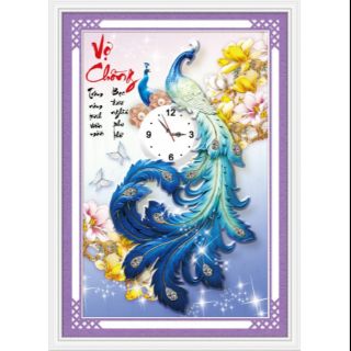 Tranh thêu chữ thập vợ chồng tuyệt đẹp kt 84*50cm