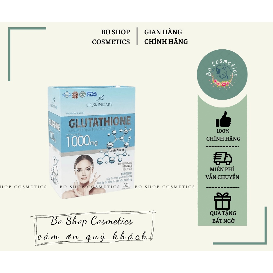 VIÊN UỐNG TRẮNG DA GLUTATHIONE 1000mg -  BO SHOP COSMETICS