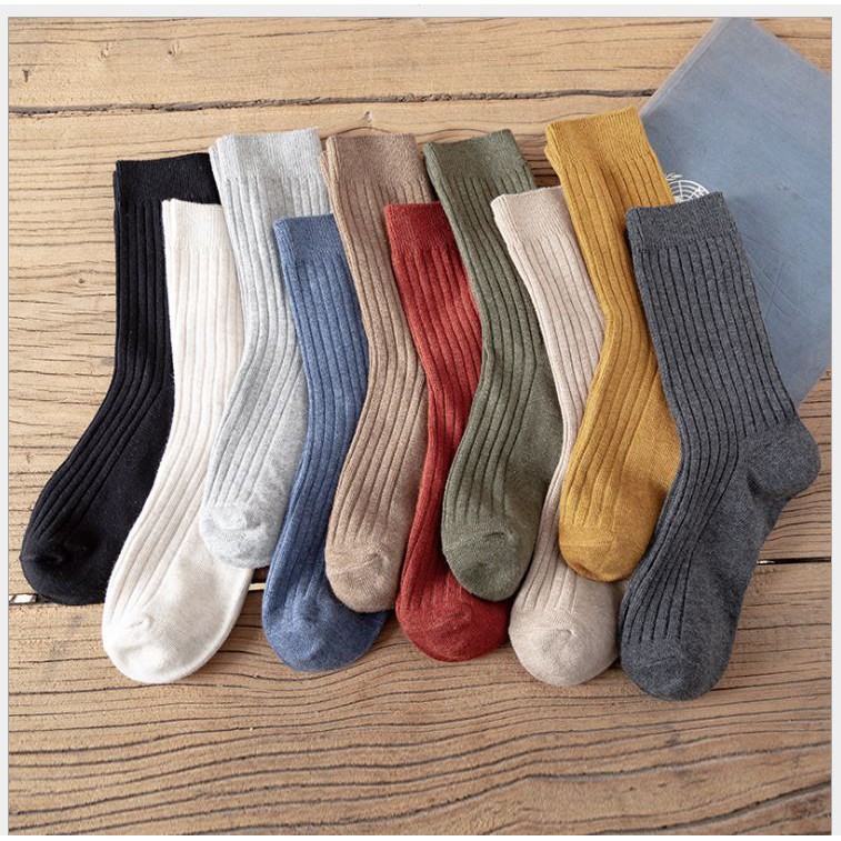 Tất vớ cao cổ trơn nhiều mầu sắc unisex kiểu dáng hàn quốc