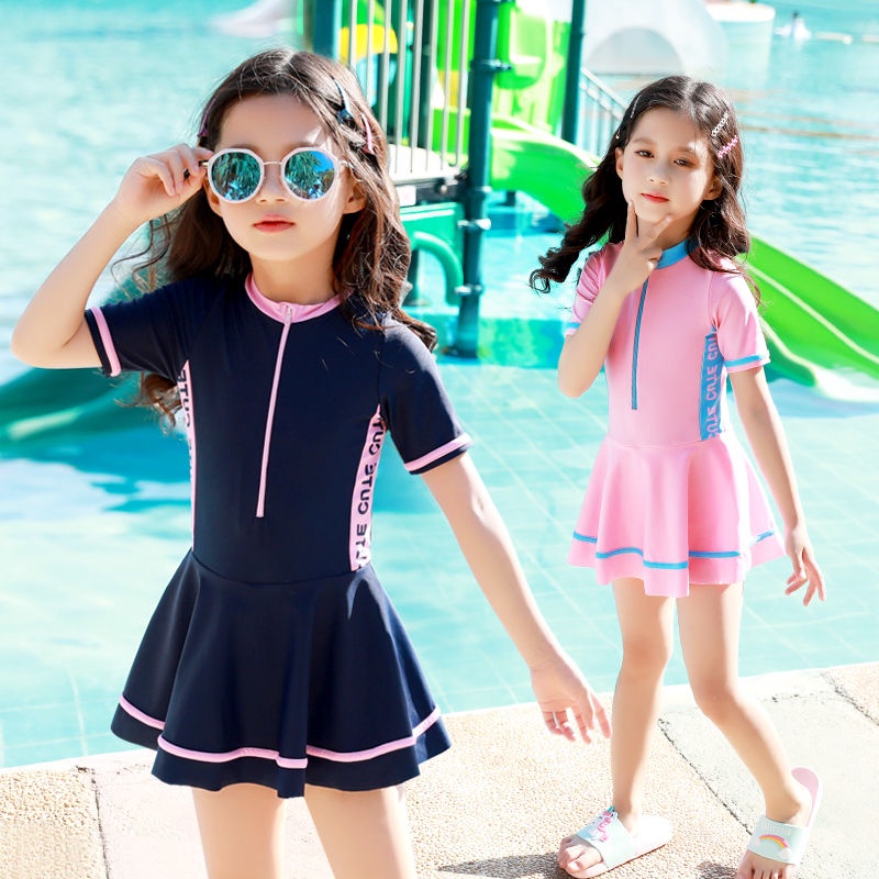 ♛Bộ Đồ Bơi Liền Thân Tay Dài Chống Nắng Kiểu Công Chúa Hàn Quốc Dễ Thương Cho Bé Gái