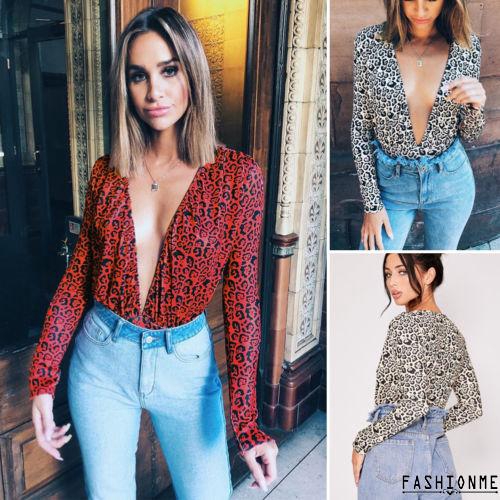 Áo liền quần cổ V họa tiết da báo gợi cảm cho nữ | BigBuy360 - bigbuy360.vn