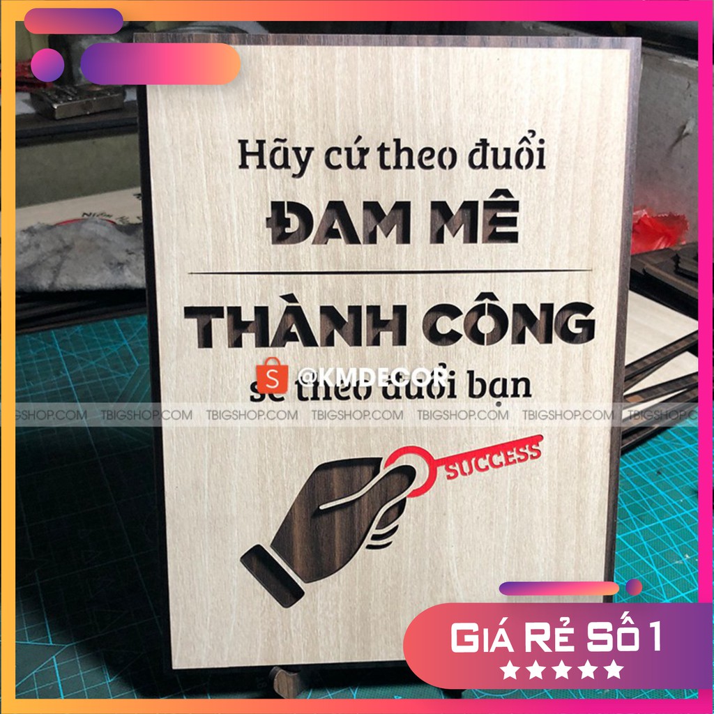 [Tranh danh ngôn đẹp nhất] [COMBO 09] Bộ 2 tấm tranh gỗ treo văn phong tạo động lực giúp bạn thành công