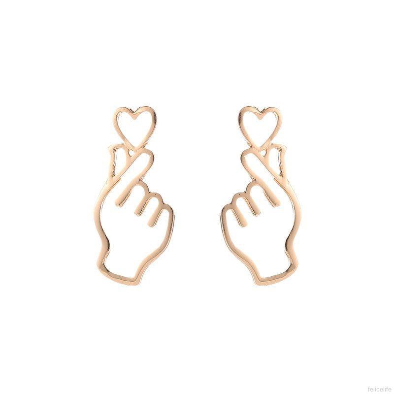 Khuyên tai hợp kim hình trái tim độc đáo xinh xắn