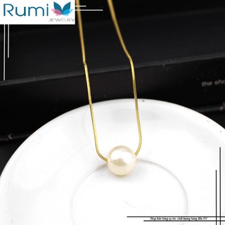 Dây chuyền titan ngọc trai mạ vàng 24k và 14k