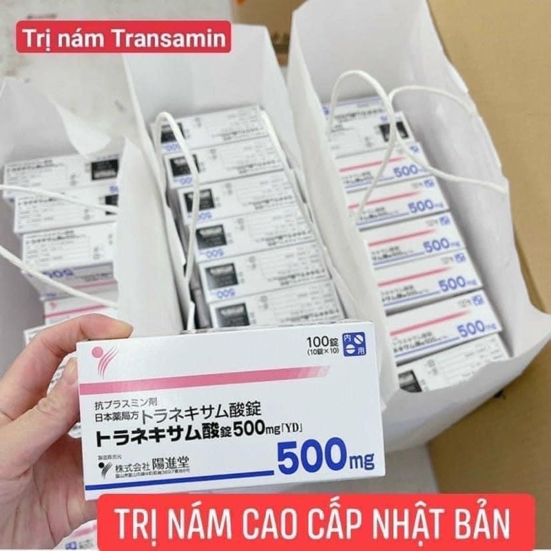 Viên uống trắng da, mờ thâm nám Transamin 500mg 100 viên Nhật Bản