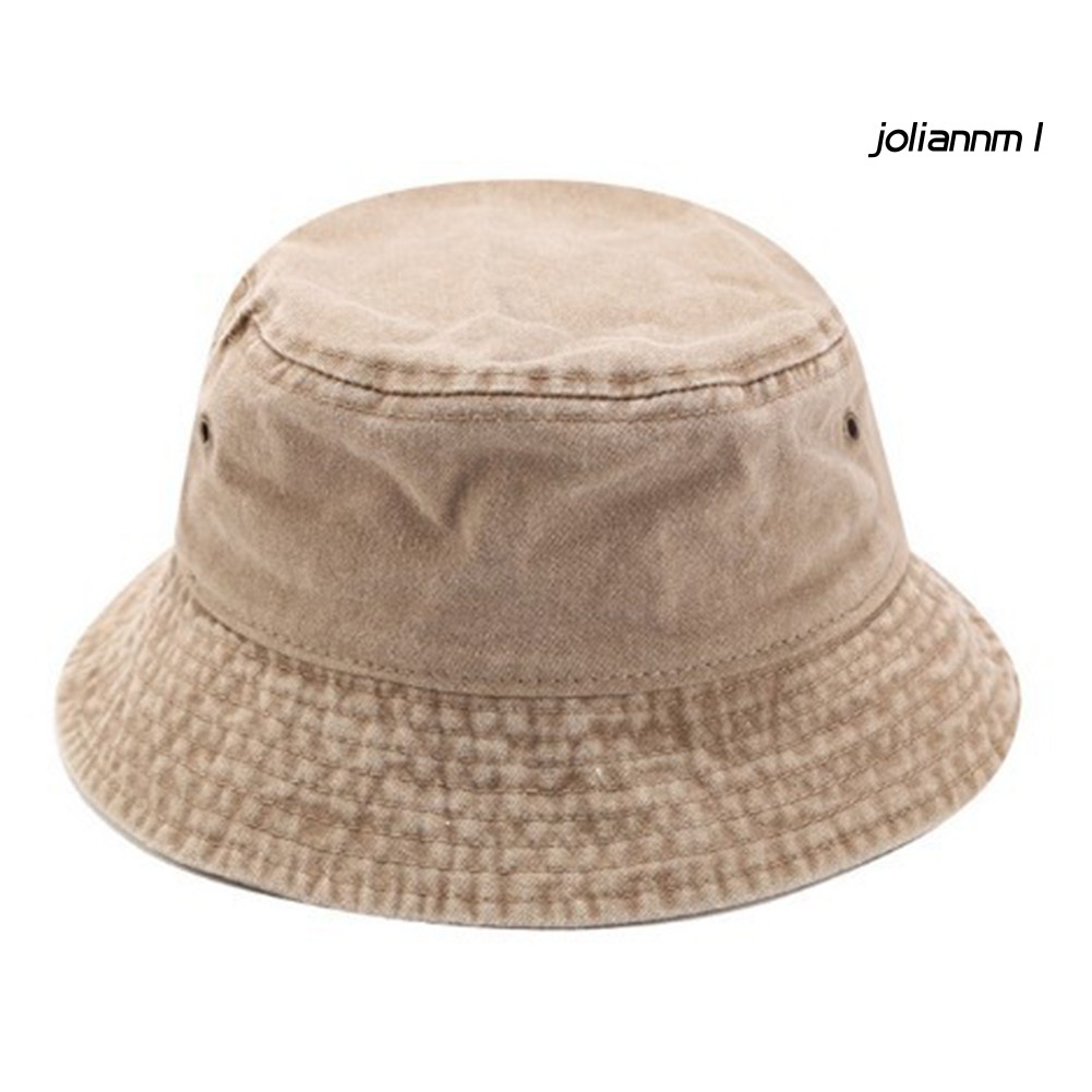 Mũ bucket denim màu trơn chống nắng thời trang cho nam và nữ
