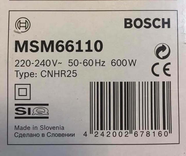 Máy xay cầm tay 1 cối Bosch MSM66110 - Sản xuất tại Slovenia