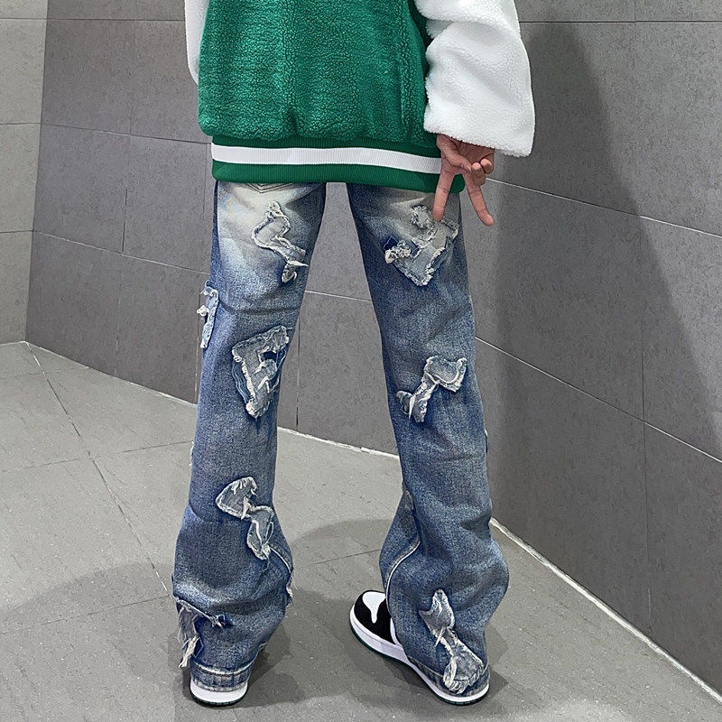 ◕✁❏Quần Jeans Dài Ống Rộng Thời Trang Dành Cho Nữ