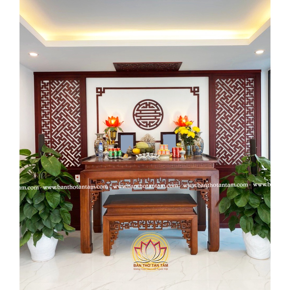 Tấm ốp ban thờ hoa sen, phúc lộc thọ - phụ kiện thờ cúng