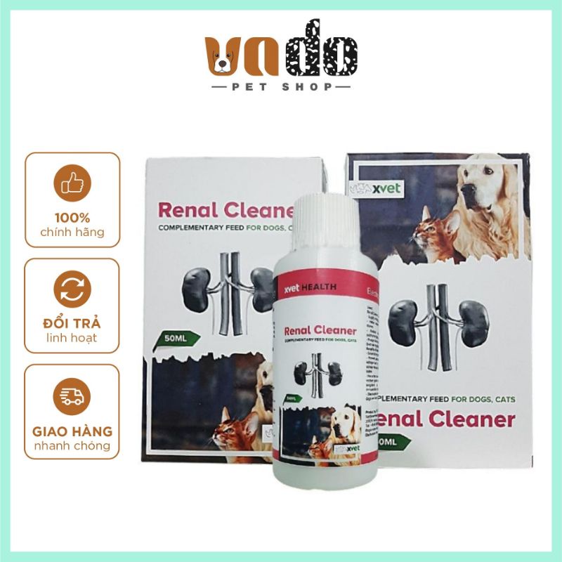 RENAL CLEANER siro hỗ trợ giải quyết các vấn đề về thận nhanh chóng và hiệu quả trên chó mèo - chai 50ml