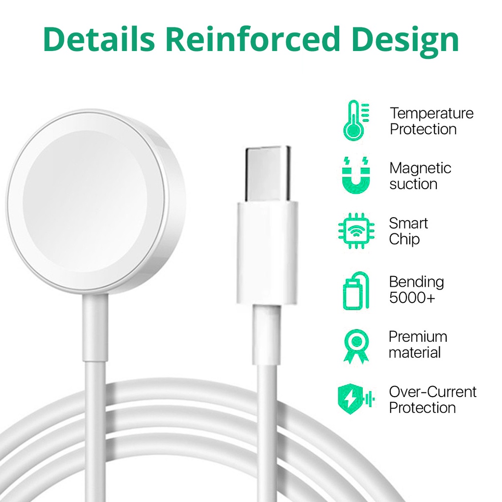 Bộ sạc không dây Guugei 2 trong 1 Type C dành cho IOS Watch USB C Cáp sạc IOS  Cáp đế sạc IOS  Watch