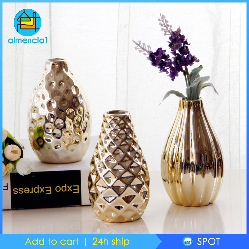 Lọ hoa bằng gốm màu vàng sang trọng dành cho trang trí