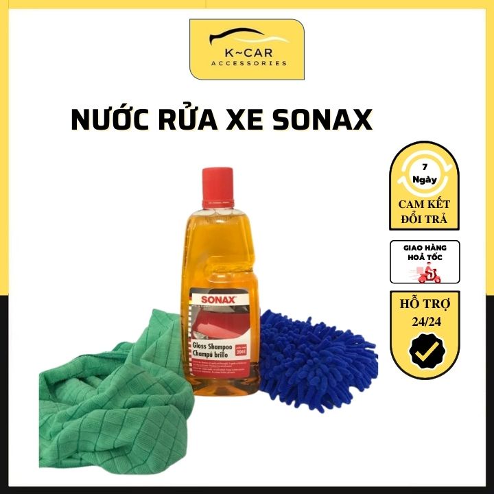 Nước rửa xe đậm đặc SONAX 1000ml, dung dịch rửa xe cao cấp dành cho ô tô, xe máy - Kcar