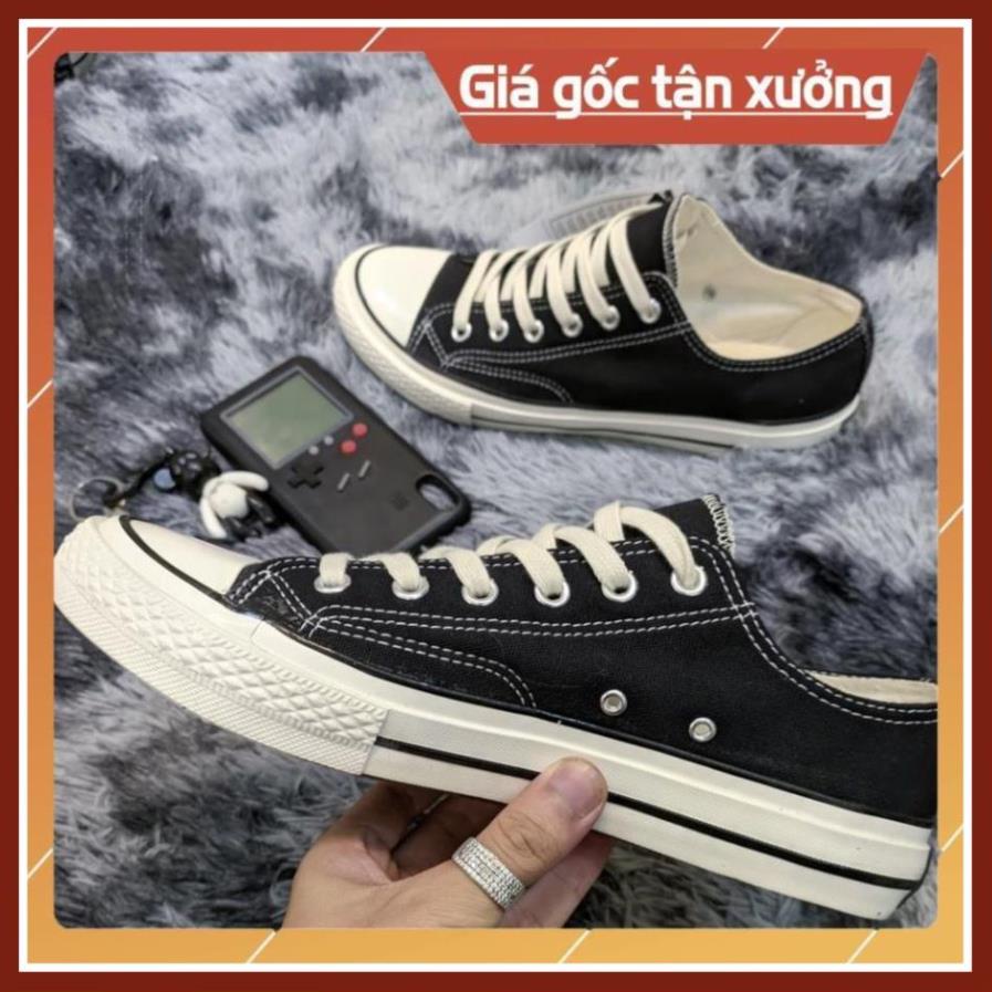 Giày Cv Thể Thao Nam Nữ Đen Đế Kem , Giày Conver. 1970s Cổ Thấp Đen Thấp Đẳng Cấp