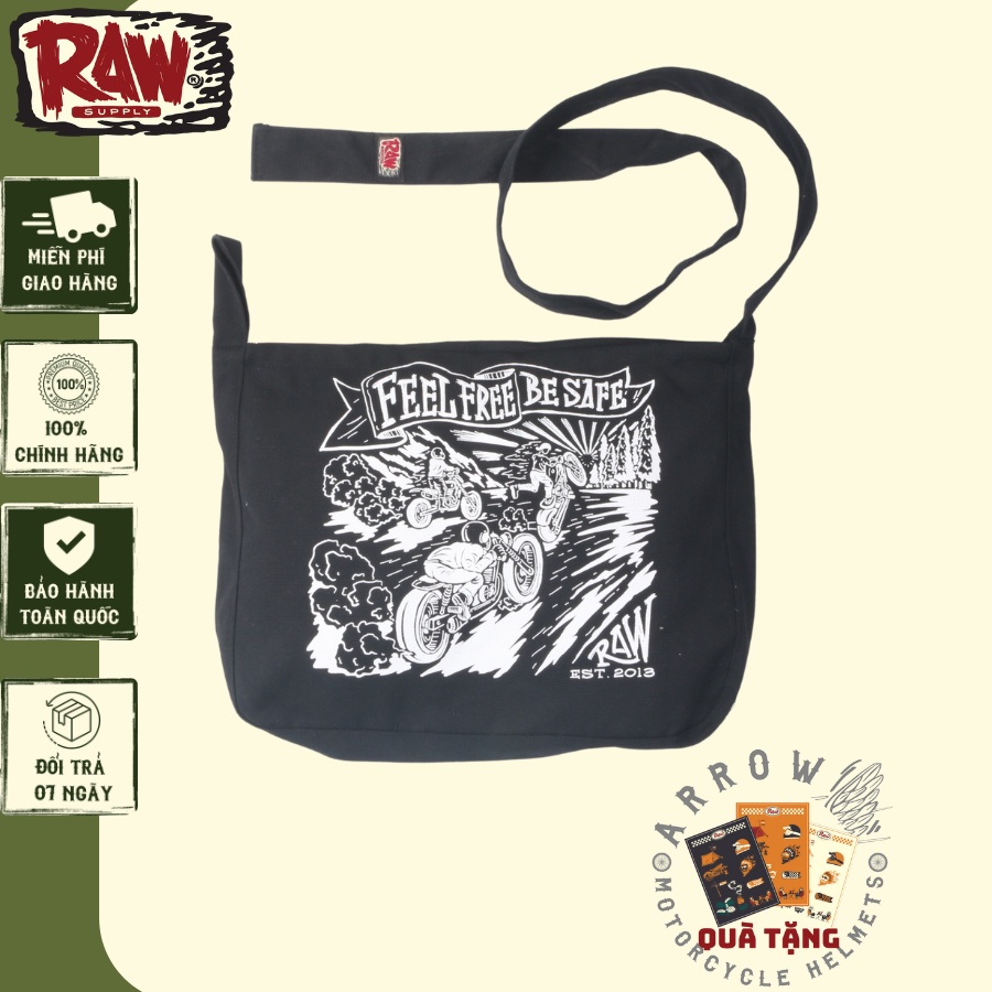 Túi Vải trơn đeo chéo phụ kiện thời trang Raw