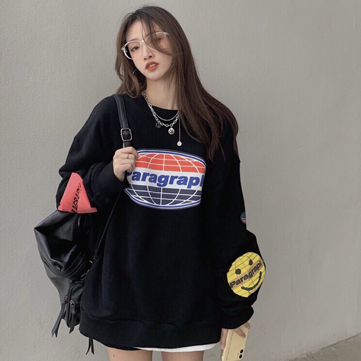 Áo sweater nỉ áo unisex P08 form thụng rộng - Áo nỉ nam nữ thu đông 2 màu thời trang hàn quốc | BigBuy360 - bigbuy360.vn