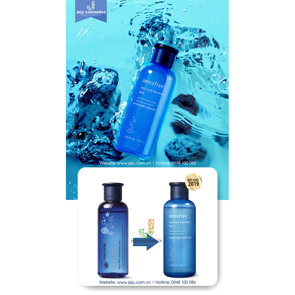 TONER DƯỠNG ẨM INNISFREE JEJU LAVA SEAWATER SKIN 200ML CHÍNH HÃNG - 5564