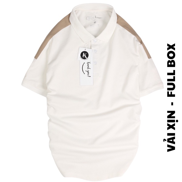 Áo thun polo nam KINGMEN vải cotton cá sấu đẹp cao cấp màu đen trăng xanh tay ngắn cổ bẻ - PL06 - Fullbox