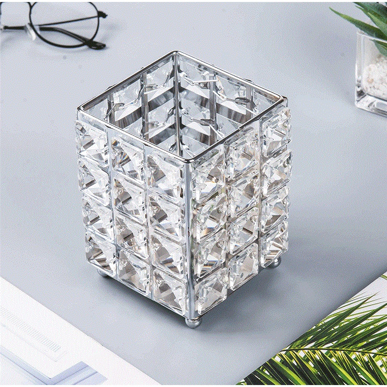 Cốc pha lê đựng cọ, dụng cụ làm nail, cọ make up